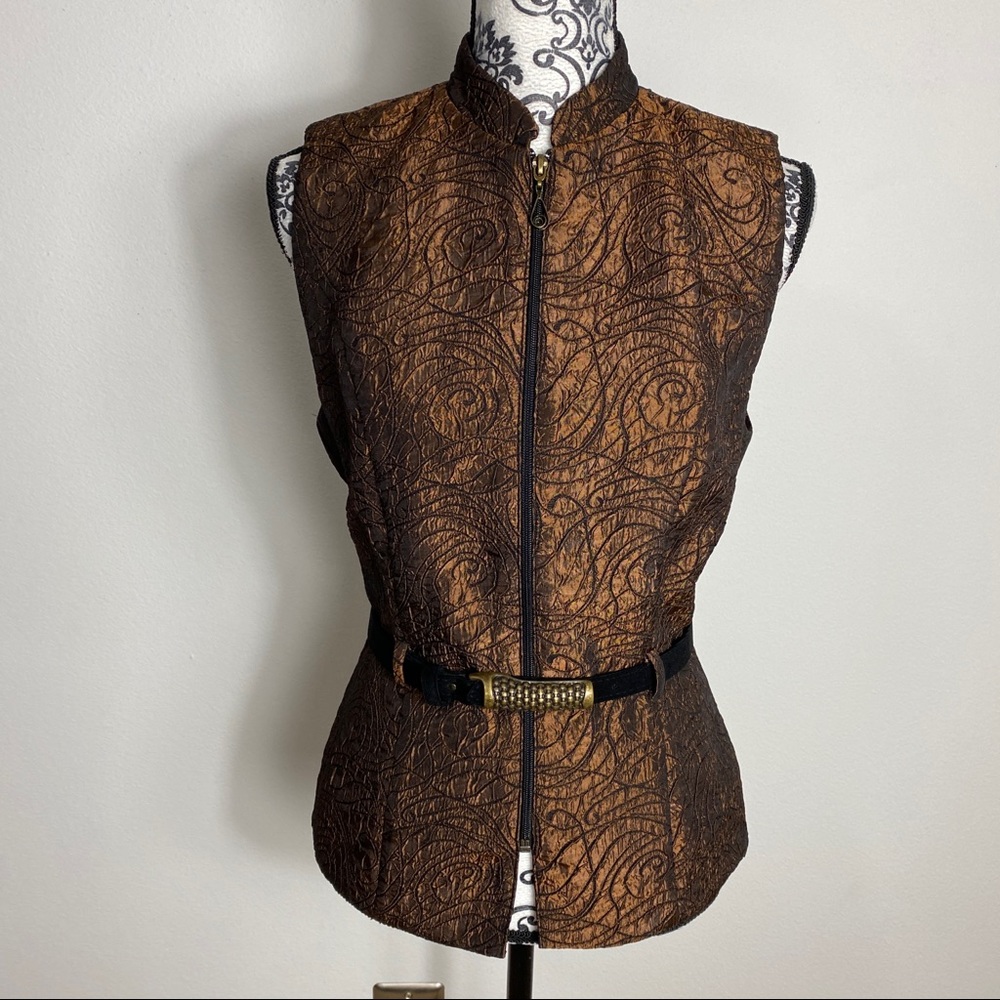 Joseph Ribkoff Brown and Black Vest